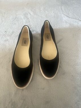 UGG Black Suede Slip-On Ballet Flats